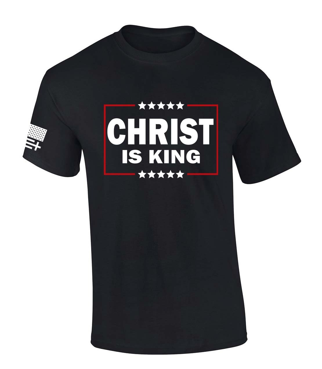 Trenz Shirt Company Mens Christian Tshirt Christ Is King Patriotic